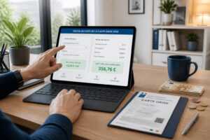 Calcul carte grise 2026 sur tablette