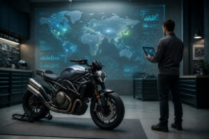 Atelier high tech et moto moderne